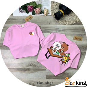 Áo thun cotton form croptop in gấu hạnh phúc cho bé gái. size 9-14, tuong ứng bé 22-45kg </Br>
Vải thun cotton 4 chiều, hàng loại 1, co giản, thấm hút mồ hôi, </Br>
* form áo croptop vừa, rộng rãi, hình in 2 mặt sinh động gấu, vịt.. dễ thương cho bé gái, không bong tróc </Br>
* áo dễ kết hợp cùng quan, váy,,, cho bé đi học đi chơi </Br>
Bảng size tham khảo </Br>
form chuẩn rộng rãi, mẹ nào thích form dài rộng trừ hao 1 size thôi â
9: 22-26kg </Br>
10: 25-28kg </Br>
11: 29-32kg </Br>
12: 32-36kg </Br>
13: 36-40kg </Br>
14: 41-46kg </Br>
gia 120-130k tùy size