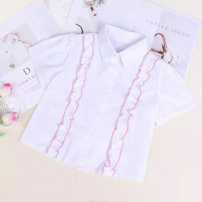 Áo sơ mi trắng phối bèo hồng cho bé gái kết hợp quần váy đi chơi. size 110-160 cho bé gái 15-40kg </Br>
Chất liệu kate cotton mềm mát, áo phối bèo hồng cho bé gái kết hợp quần váy đi chơi </br>
Bảng size tham khảo </br>
110: 14-17kg </br>
120: 17-21kg </br>
130: 21-24kg </br>
140: 24-28kg </br>
150: 29-33kg </br>
160: 34-40kg