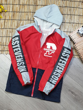 Áo khoác dù bé trai phối chữ thể thao size đại. size 9-14t, bé 24-46kg, vải gió dù che mưa nắng, 2 lớp, bên trong là lớp lưới thoáng mát, tay phối chữ thể thao cho con trai lớn, Việt Nam
