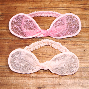 Turban ren tai thỏ cực xinh cho bé gái. freesize bé 1-7 tuổi, dây bản thun mềm mại, 2 tai thỏ ren đứng xinh xắn cho bé gái