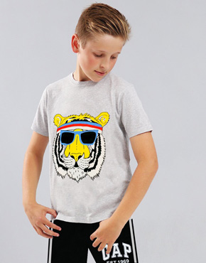 Bộ thun cotton thể thao in cọp đeo kính bé trai lớn. size 5-6 den 16-18, bé 20-60kg, vải thun cotton 2 chiều co dản, hàng lên từ chất liệu hàng xuất, thoáng mát thấm hút mồ hôi cho con trai lớn, Việt Nam