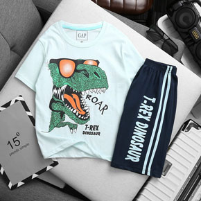 Bộ thun cotton vải xuất mềm mát in khủng long dễ thương cho bé trai. size 4-14 tuong ứng bé trai 13-42kg </br>
chất liệu thun cotton xuất, mềm mại, co dãn 4 chiều, thấm hút mồ hôi, hình in bộ sưu tập khủng long dễ thương mà các bé yêu thích </br>
Bộ mặc nhà, đi học,, mát me thích hợp cho xuân hè </br>
bảng size tham khảo </br>
4: 13-16kg </br>
6: 15-19kg </br>
8: 20-25kg </br>
10: 25-30kg </br>
12: 31-36kg </br>
14: 37-42kg