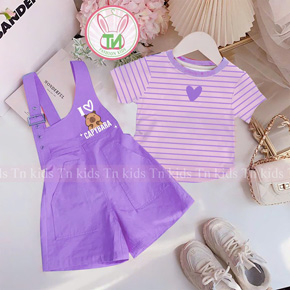 Bộ áo thun cotton sọc quần yếm kaki mềm lệch vai in gấu Capy bara cho bé gái. size 3-16 cho bé gái 11-42kg </br>
Set gồm 1 áo thun cotton 4 chiều sọc mềm mại, co dãn, kết hợp quan yếm kaki mềm mỏng co dãn nhẹ, kiểu dáng yếm lệch vai phối túi, in họa tiết labubu capy bara đáng yêu cho bé gái </br>
Một set vừa cá tính vừa đáng yêu cho bé gái đi chơi, diện Noel tết </br>
bảng size tham khảo </br>
3: 11-13kg </br>
4: 13-15kg </br>
5: 15-17kg </br>
6: 17-19kg </br>
7: 19-21kg </br>
8: 21-24kg </br>
9: 23-27kg </br>
10: 27-30kg</br>
11: 30-33kg </br>
12:32-35kg </br>
13: 35-37kg </br>
14: 37-39kg </br>
15: 39-41kg </br>
16: 40-43kg </br>
gia 205-240k 1 bộ tùy size