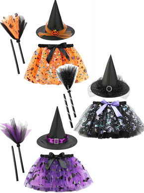 Bộ hóa trang haloween phù thủy váy voan 2 lớp, nón và chổi cho bé gái. size M, L cho bé gái 14-25kg, </br>
set gôm 3 món y hình </Br>
  * 1  váy voan in họa tiết haloween, canh dơi, bí ngô... 2 lớp có lót </br>
  * 1 nón phù thủy và 1 chổi phù thủy </br> 
  * 3 màu cho bé lựa chọn </br>
Set dễ kết hợp cùng áo phông cho bé hóa trang phù thủy haloween vui tính </br>
Bảng size tham khảo </br>
M: 14-18kg </Br>
L: 19-25kg
