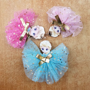 Kẹp voan công chúa elsa cho bé gái. cỡ lớn bé 5 tuổi trở lên, 3 màu voan như hình