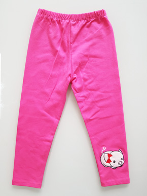 Quần legging dài bé gái thêu heo con . size 1-10t, bé 8-25kg, vải thun cotton 4 chiều mềm mại, co dãn tốt, hình thêu chú heo còn hồng xinh xắn cho bé gái, Việt Nam