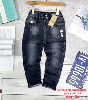 Quần jean dài co dãn màu đen ngầu và cá tính cho bé trao 25-40kg. size  SX_-XL tương ứng bé trai  25-40kg  1,</Br>
Chất liệu jean thun co dãn, form vừa, màu den họa tiết đơn giản cá tính cho con trai lớn, form vừa dáng đẹp trai Hàn </Br>
bảng size tham khảo </Br>
SX 25-29kg, cao 1.2-1,25m </Br>
S :29-33kg cao 1,25-1,35m </Br>
M: 33-36kg cao 1,3m-1,4m </Br>
L: 36-38kg cao 1,3-1,4m </Br>
XL: 37-40kg, cao 1,35-1.45m
