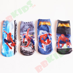 Set 2 đôi vớ hoạt hình người nhện. free size bé 3-10 tuổi, set 2 doi hình bất kỳ trong 4 hình, Thái Lan 
