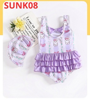 Bộ đồ bơi bikini 3 tầng thỏ xinh màu tím ngọt ngào cho bé gái. size 80-150  cho bé 8-26kg </Br>
Chất liệu đồ bơi mềm mai, chống thấm nước, giữ ấm cho bé, co dãn tốt </Br>
Kiểu dáng bikini liền thân xinh xắn và tiện lợi, họa tiết thỏ xinh phối 3 tầng dễ thương cho bé gái nhỏ , kèm nón bơi cùng màu</Br>
hàng VNXK, 100% như hình </Br>
Bảng size tham khảo </Br>
80: 8-10kg </Br>
90: 10-13kg </Br>
100 13-15kg </Br>
110 16-18kg </Br>
120: 19-21kg </Br>
130: 21-23kg </Br>
140: 23-25kg </Br>
150: 25-27kg