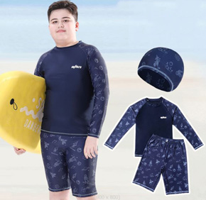 Bộ đồ bơi tay dài chống nắng quần lửng size cồ cho bé trai 50-75kg. size 160-190 cho bé trai 50-75kg </br>
Chất liệu  vải đồ bơi chuyên dụng, mềm mại, co dãn tốt, chống nắng, cản gió, bảo vệ làn da khỏi UV và clo nước hồ bơi </br>
Set gồm 1 áo tay dài và 1 quần ( không có nón), Áo tay dài, quần form lửng có lớp lót và dây buộc tiện lợi </br>
Bảng size tham khảo </br>
160: 50-55kg </br>
170: 55-60kg </br>
180: 60-70kg </br>
190: 70-80kg
