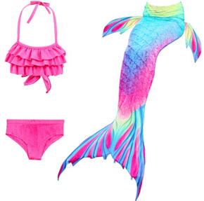 Bộ đồ bơi bikini 3 mảnh nàng tiên cá ariel đuôi dài coó vây siêu dễ thương cho bé gái. size 100-130 tương ứng bé 2-8 tuổi, 13-27kg </Br>
* Chất liệu thun đồ bơi không thấm nước, co dãn 4 chiều </Br>
* Họa tiết in vảy cá bảy sắc cầu vồng đáng yêu, có vây,  đuôi dài,  cho bé hóa thân thành nàng tiên cá mà bé yêu thích </Br>
*Bộ gồm 3 món: bikini , quần chip bơi, đuôi cá dạng dài ,  cho bé thỏa thích vẩy vùng cùng vũ điệu bơi nàng tiên cá </Br>
Thích hợp cho bé đi bơi, chụp hình, biểu diễn thời trang </br>
bảng size tham khảo </Br>
100: 13-16kg </BR>
110: 14-17kg </Br>
120: 17-21kg </Br>
130: 22-27kg