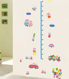 giấy decal dán tường thước đo chiều cao hoạt hình heo peppa cho bé trai và gái. Decal dán tường giúp không gian của bạn thêm phần sinh động và ngộ nghĩnh </Br>
 * Phù hợp với nhiều không gian như phòng khách, phòng ngủ, phòng trẻ em,... </Br>
* Hình ảnh ngộ nghĩnh, đáng yêu mang đến không gian thật sinh động và tươi tắn cho tổ ấm của bạn.</Br>
* Sản phẩm không bị phai màu, dễ dàng lau chìu </BR>

Sản phẩm thiết kế dưới dãng thước đo chiều cao, ghi lại những năm tháng phát triển cùng bé, từ 1-12 tuổi ( chiều cao bé 80-160cm) </Br>
Kích cỡ nguyên tấm: 60*45cm