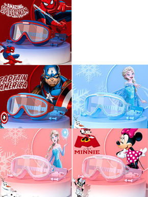 Kính bơi góc rộng tầm nhìn rộng chống nước spiderman elsa captain mickey. Bạn chuẩn bị cho bé những chuyến đi bơi, lặn, hoặc đi biển? Kính bơi bản to góc nhìn rộng phiên bản Marvel  Disney  siêu phẩm sẽ là lựa chọn tuyệt vời. </br>
Kính có phần mắt kính rộng, mặt ngoài tráng lớp chống tia UV, mặt trong có lớp chống mờ, giúp khả năng quan sát dưới nước tốt, viền có lớp cao su cản nước lọt vào mắt. Dây kính làm bằng hợp chất dẻo có độ bền cao, có thể tăng giảm độ chặt khi đeo.</Br>
 Họa tiết Spiderman.  Elsa. Captain. Mickey cho bé trai và gái 3 đến 12 tuổi.  </br>
Hàng nguyen hộp co tem chống giả. </br>
 Gia 175k 1 sp