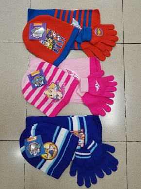 Bộ nón len khăn len bao tay len paw patrol biệt đội cứu hộ. freesize bé 4-10 tuổi, vải len dệt dày dặn, co dãn, ấm áp, họa tiết paw Patrol biệt đội cứu hộ cho  bé trai và bé gái, hàng len Quảng Châu 100% dep y hình
