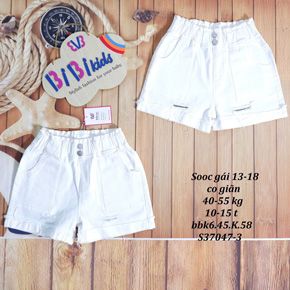 Quần kaki trắng lật lai co dãn size đại cho bé gái đi chơi di múa. size 13-18 cho bé 30-48kg </br>
Chất liệu kaki co dãn, lật lai, 2 túi size lớn cho bé gái đi chơi di múa </br>
bảng size tham khảo </br>
13: 30-33kg </br>
14: 32-35kg </br>
15: 35-38kg </br>
16: 37-40kg </br>
17: 40-44kg </br>
18; 44-50kg
