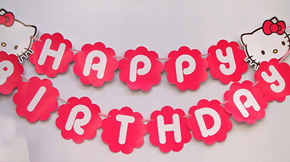 Dây chữ Happy Birthday sinh nhật kitty hồng. 1 dây treo HAPPY BIRTHDAY cho con tuổi mới tràn đầy hạnh phúc, yêu thương, Dây gồm các chữ cái theo màu và chủ dề mà các bé yêu thích, spiderman, elsa, kitty...
Bộ gồm chữ cái và dây ruy băng xỏ, rất dể treo tường bằng cách sử dụng băng keo 2 mat, Kích thước dây sau khi teo từ 1.5-1.8m, kich cỡ 1 chữ 16cm, Việt Nam sản xuất 
