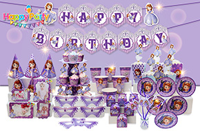 Bộ phụ kiện trang trí sinh nhật chủ đề công chúa SOFIA. 