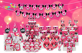 Bộ phụ kiện trang trí sinh nhật chủ đề chuột MINNIE. 