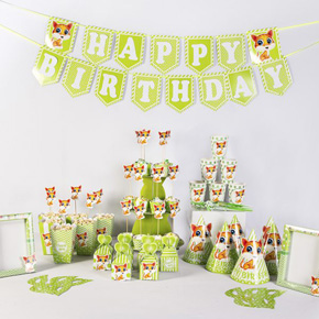 Set sinh nhật chủ đề tuổi Mão - Mèo. 