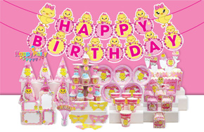 Set sinh nhật chủ đề tuổi Dậu - Gà Hồng. 