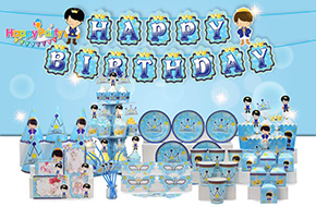 Set phụ kiện trang trí sinh nhật chủ đề Baby Boy bé trai. 