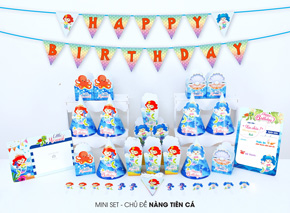 Bộ phụ kiện trang trí bàn sinh nhật chủ đề nàng tiên cá Ariel cho bé gái. Cùng lưu lại nhũng kỷ niệm ngọt ngào trong ngày sinh nhật đáng nhớ của con gái yêu !. Bộ phụ kiện trang trí bàn sinh nhật chủ dề nàng tiên cá ariel là món qua ý nghĩa, đầy yêu thương của gia đình, ông bà, cha mẹ,,, </Br>
Bộ gồm : </Br>
- 6 nón sinh nhật </Br>
- 6 hộp quà sinh nhật </Br>
- 6 hộp bắp </Br>
- 1 dây Happy Birthday 
- 12 que cắm bánh </Br>
- 1 Khung Hình </Br>
- 1 bảng thông tin </Br>
#sinhnhat, #ariel
